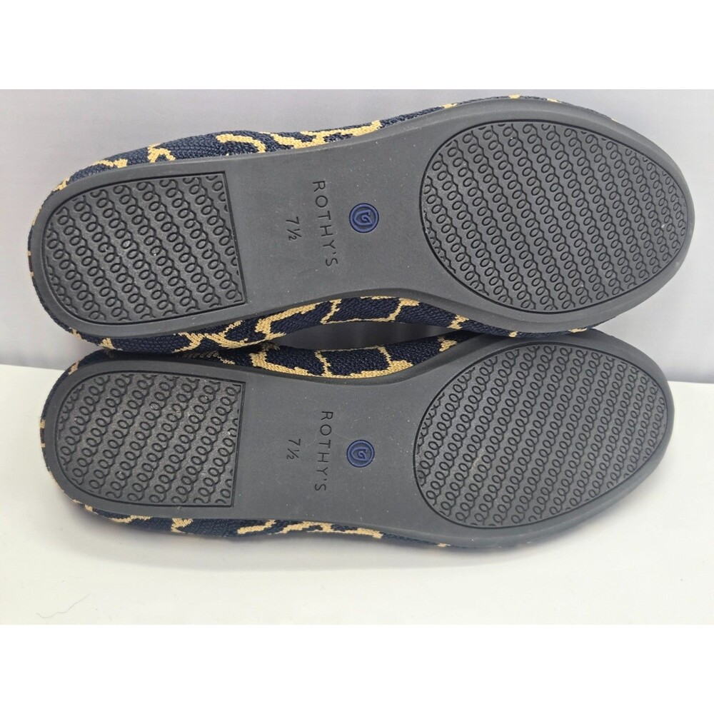 Rothy's The Loafer Giraffe Print Navy Gold Knit Flats Womens 7.5 NEW Preppy Chic - Picture 6 of 7